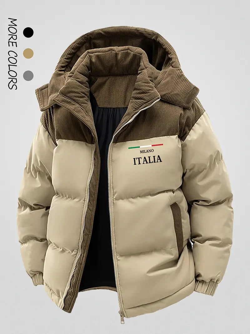 Fashinova Puffer Jacket with Milano Italia Print