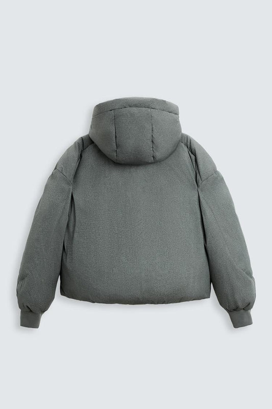 Fashinova Green Puffer Jacket with Hood