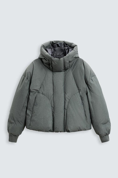 Fashinova Green Puffer Jacket with Hood