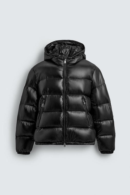Fashinova Black Puffer Jacket with Hood
