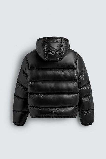 Fashinova Black Puffer Jacket with Hood